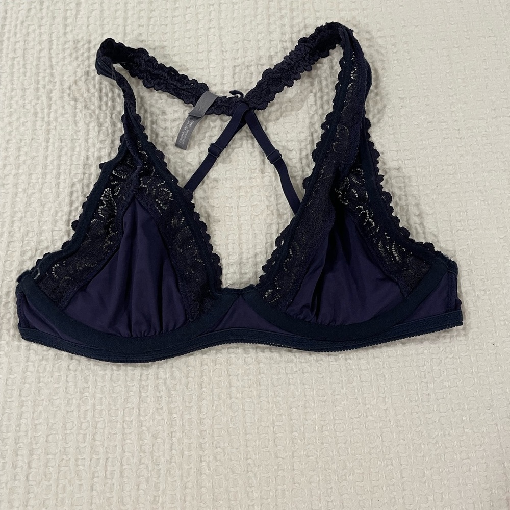 NEW Aerie blue lace bralette unlined triangle bra 34B